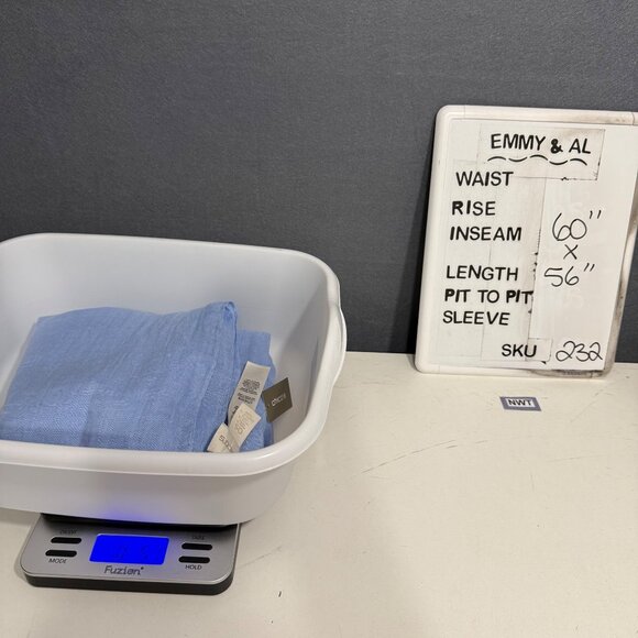 Chicos Alayna Oversized Blanket Oblong Scarf Pale Parisian Blue Lightweight NEW - Picture 7 of 10